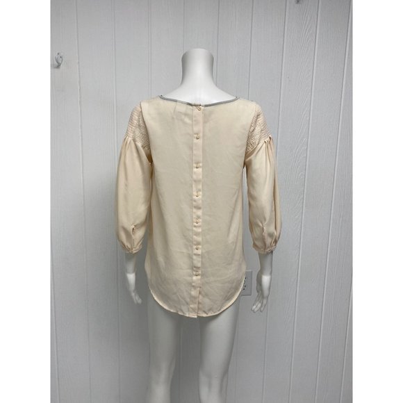 Disney Collection by LC Lauren Conrad women's blouse back buttons 3/4 sleeve - Picture 10 of 11